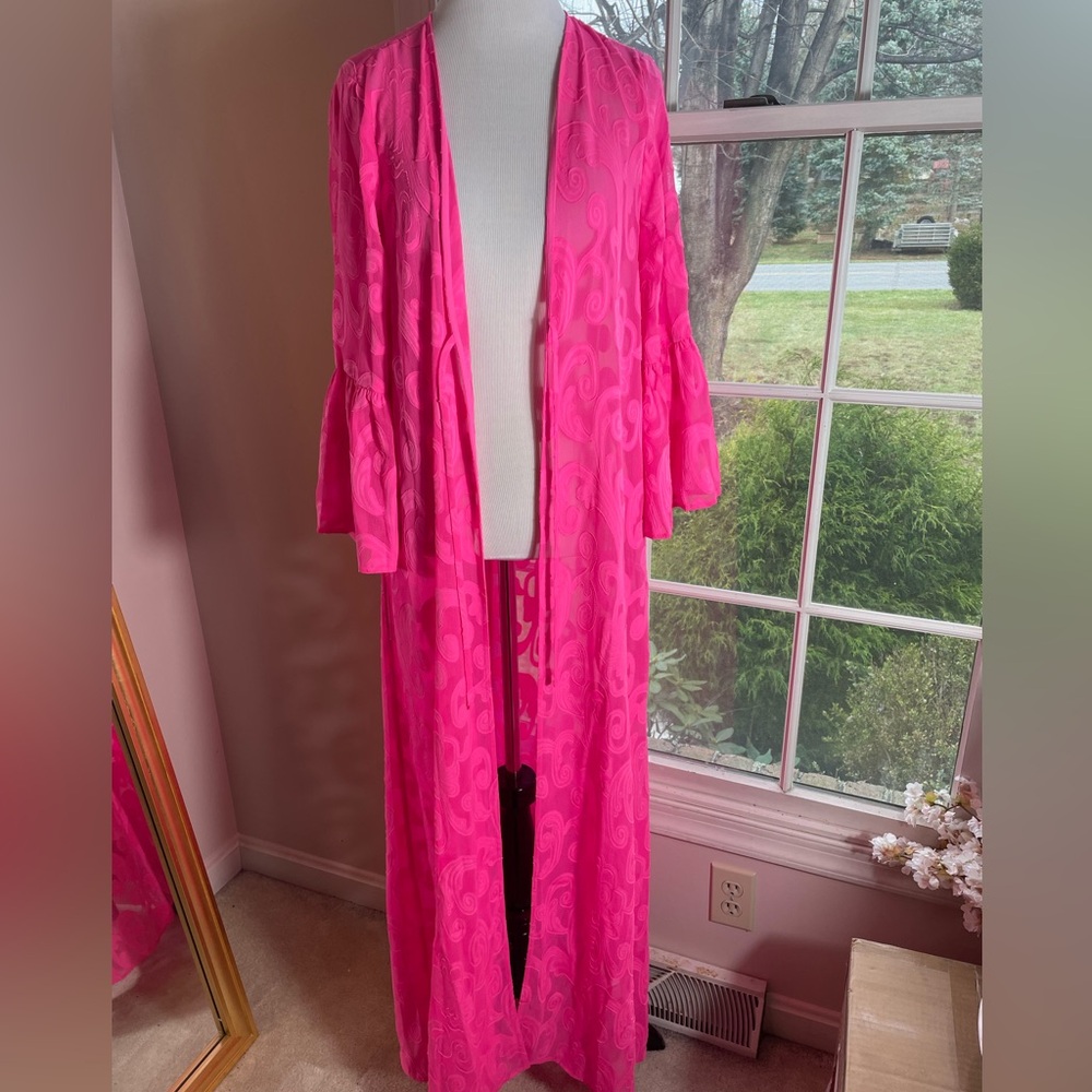 Lilly Pulitzer Vibrant Pink Long Swim Coverup